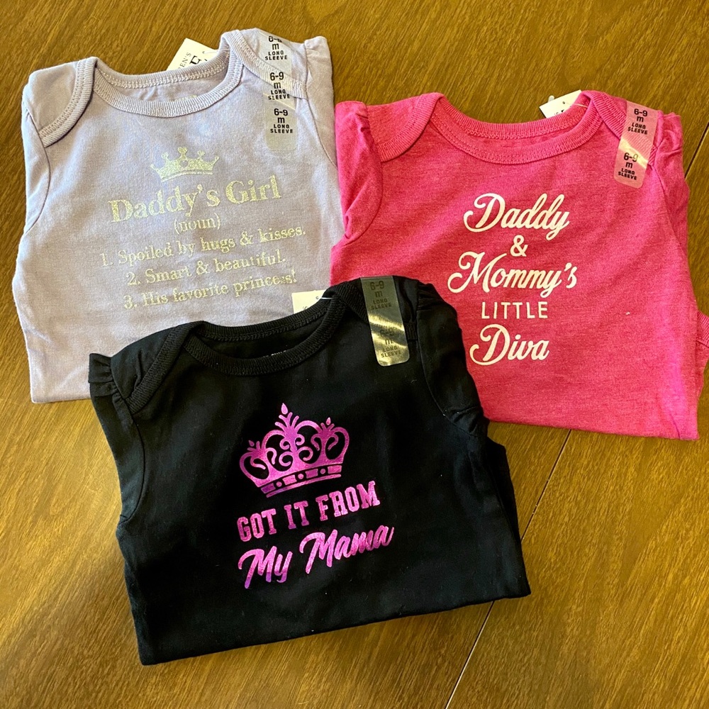 NWT Baby Girl Long Sleeve Onesie Bundle!